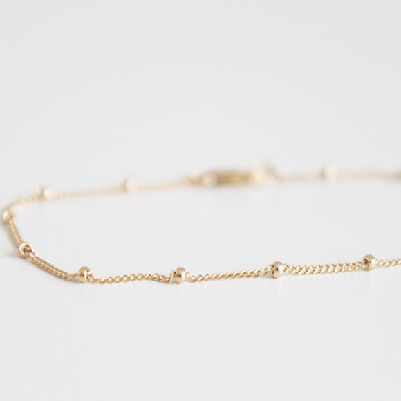 Dainty Gold Choker - Ball Chain Choker Necklace Satellite Bead Necklace Choker - Picture 3 of 7